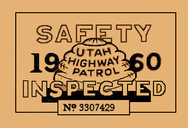 (image for) 1960 Utah INSPECTION Sticker